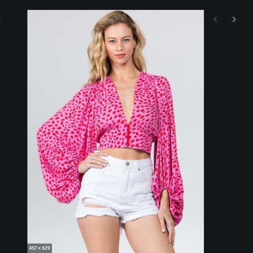 Signature8 Whimsical Gillian Crop Top Pink Red